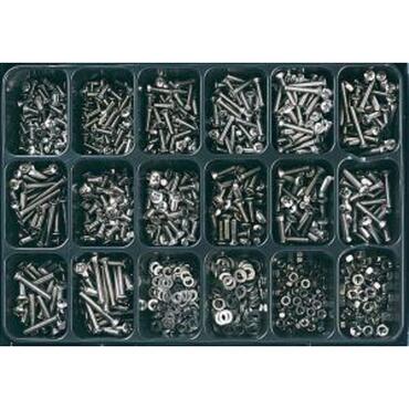 Stainless steel wire raised countersunk screws and accessories assortment no. 32